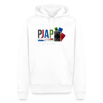 papa joue au poker design - Sweat à capuche Premium bio Homme - blanc - Devant - Nico (187cm)