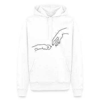 Patte de chien - Sweat à capuche Premium bio Homme - blanc - Devant - Nico (187cm)