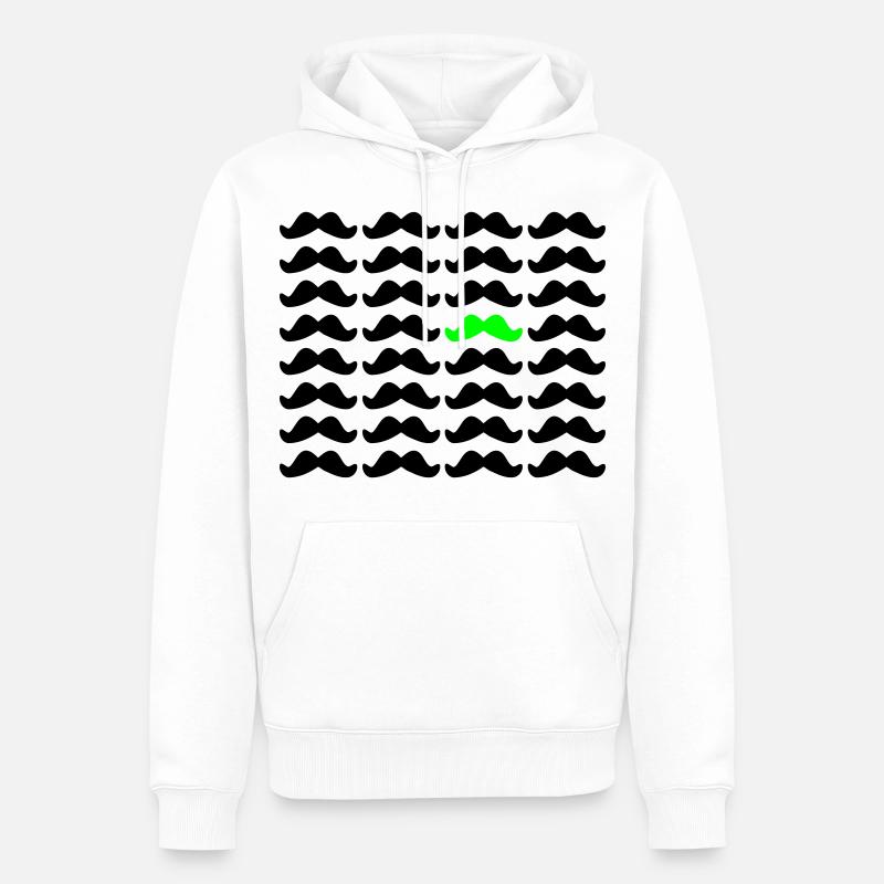 Mustache Moustache "Be Different" 2c - Sweat à capuche Premium bio Homme - blanc
