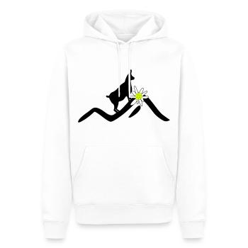Berge, Gams und Edelweiß - Männer Premium Bio Hoodie - Weiß - Vorne - Nico (187cm)