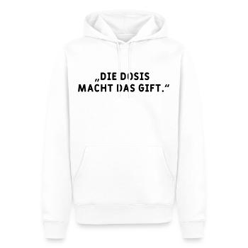 Dosis macht das Gift - Männer Premium Bio Hoodie - Weiß - Vorne - Nico (187cm)