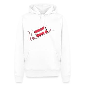 Lettrage viennois avec drapeau autrichien - Sweat à capuche Premium bio Homme - blanc - Devant - Nico (187cm)