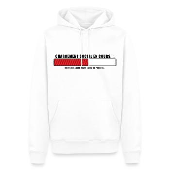 Chargement Social en Cours – Ne Pas Déranger - Sweat à capuche Premium bio Homme - blanc - Devant - Nico (187cm)