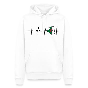 Heartbeat Algeria Map Gift pour les Algériens - Sweat à capuche Premium bio Homme - blanc - Devant - Nico (187cm)