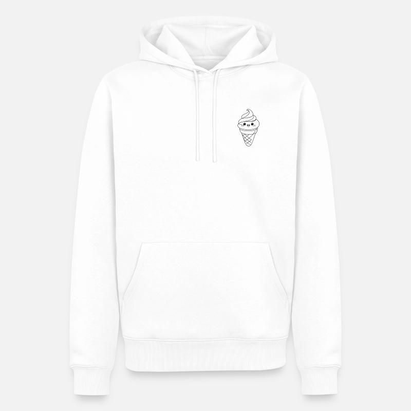 Icône de glace douce Déclaration minimale - Sweat à capuche Premium bio Homme - blanc