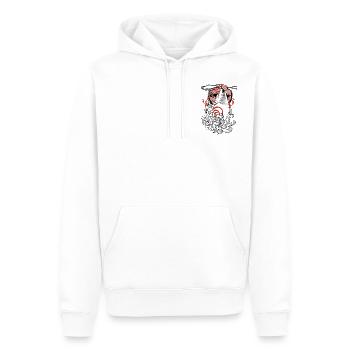 A wolf in the Japanese style - Men’s Premium Organic Hoodie - white - Front - Nico (187cm)