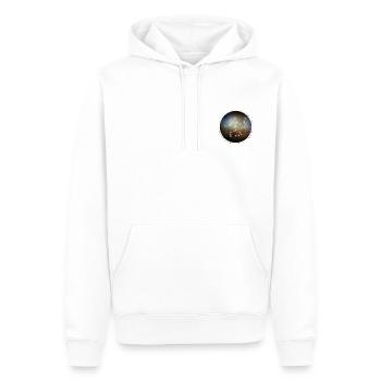 Zodiaque - Sagittaire - Univers - Sweat à capuche Premium bio Homme - blanc - Devant - Nico (187cm)