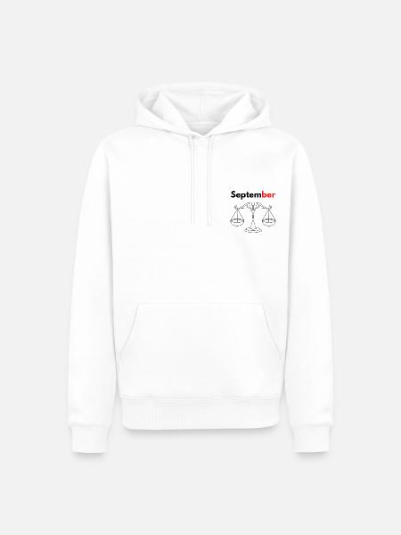 Monat mit seinem Sternzeichen Waage/September - Männer Premium Bio Hoodie - Weiß