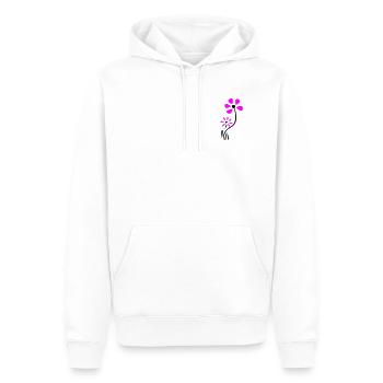 Fantaisie de fleur - Sweat à capuche Premium bio Homme - blanc - Devant - Nico (187cm)
