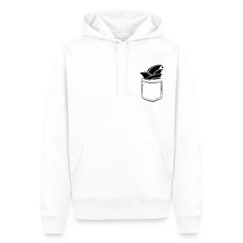 Meine Narrenkappe in der Tasche - Brusttasche - Männer Premium Bio Hoodie - Weiß - Vorne - Nico (187cm)