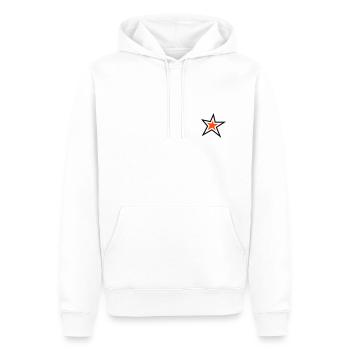 Star with outline – 2 colours - Men’s Premium Organic Hoodie - white - Front - Nico (187cm)