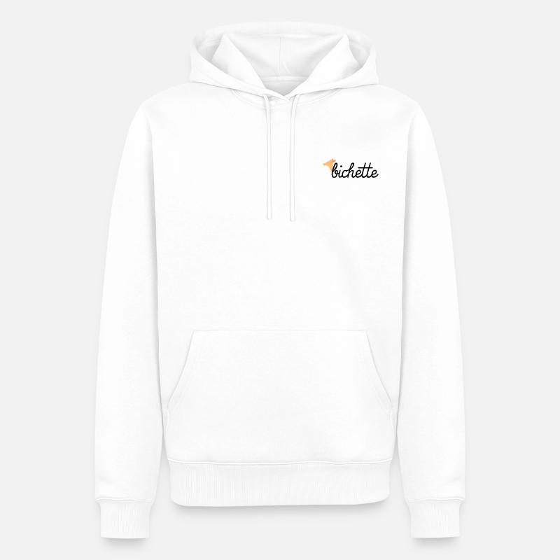 Bichette - Sweat à capuche Premium bio Homme - blanc