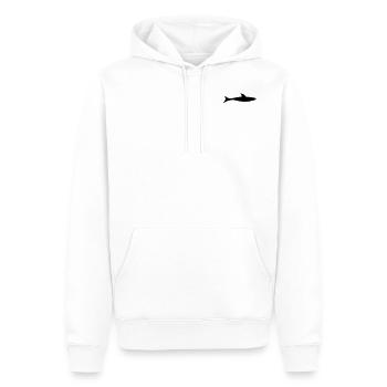 Shark 24 - Men’s Premium Organic Hoodie - white - Front - Nico (187cm)