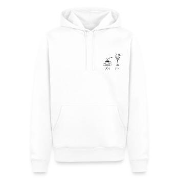 AM PM Print - Männer Premium Bio Hoodie - Weiß - Vorne - Nico (187cm)