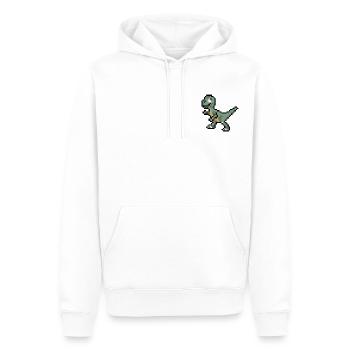Pixel Dinosaur - Männer Premium Bio Hoodie - Weiß - Vorne - Nico (187cm)