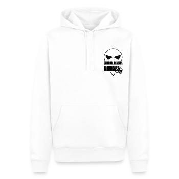 CRIMINAL HARDBASS - Men’s Premium Organic Hoodie - white - Front - Nico (187cm)