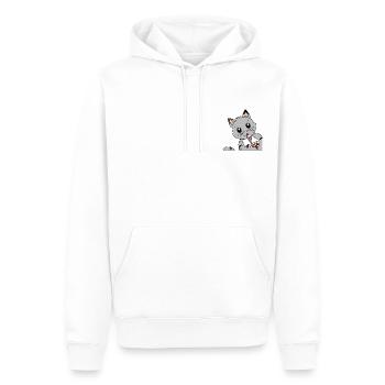 Chat au petit-déjeuner - cadeau pour les mamans chats - Sweat à capuche Premium bio Homme - blanc - Devant - Nico (187cm)