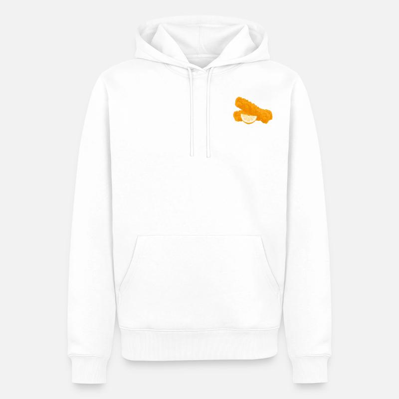 Bâtonnets de poisson - Sweat à capuche Premium bio Homme - blanc