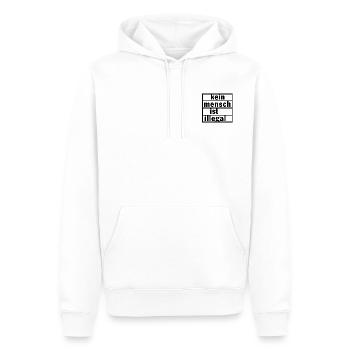 Kein Mensch ist illegal - Männer Premium Bio Hoodie - Weiß - Vorne - Nico (187cm)