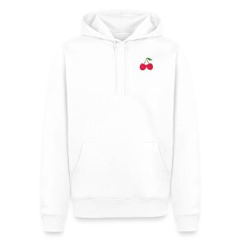 cerise - Sweat à capuche Premium bio Homme - blanc - Devant - Nico (187cm)