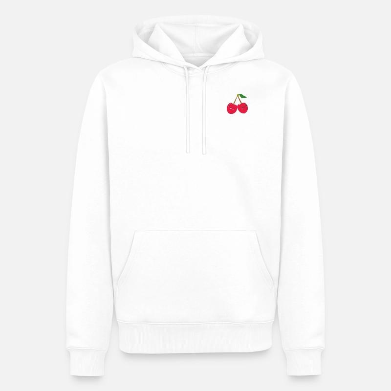 Kirsche - Männer Premium Bio Hoodie - Weiß