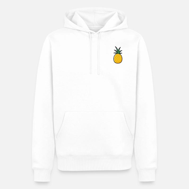 Style de logo d'ananas - Sweat à capuche Premium bio Homme - blanc