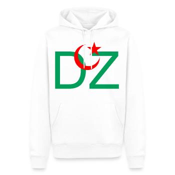 DZ Algerie - Sweat à capuche Premium bio Homme - blanc - Devant - Nico (187cm)