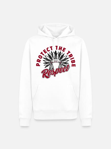 Protect the Tribe - Respect - Männer Premium Bio Hoodie - Weiß