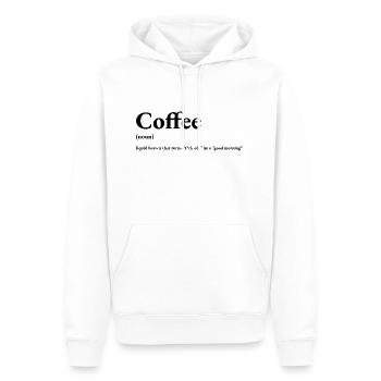 The definition of coffee - Men’s Premium Organic Hoodie - white - Front - Nico (187cm)