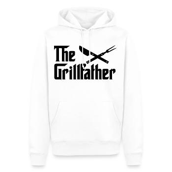 Le Grillfather Drôle de typographie Père Citation - Sweat à capuche Premium bio Homme - blanc - Devant - Nico (187cm)