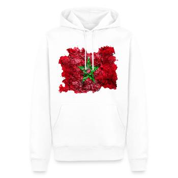 Maroc Drapeau Vintage - Sweat à capuche Premium bio Homme - blanc - Devant - Nico (187cm)