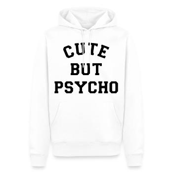 Mignon mais psychopathe. Sympa mais psychopathe. Humour* - Sweat à capuche Premium bio Homme - blanc - Devant - Nico (187cm)