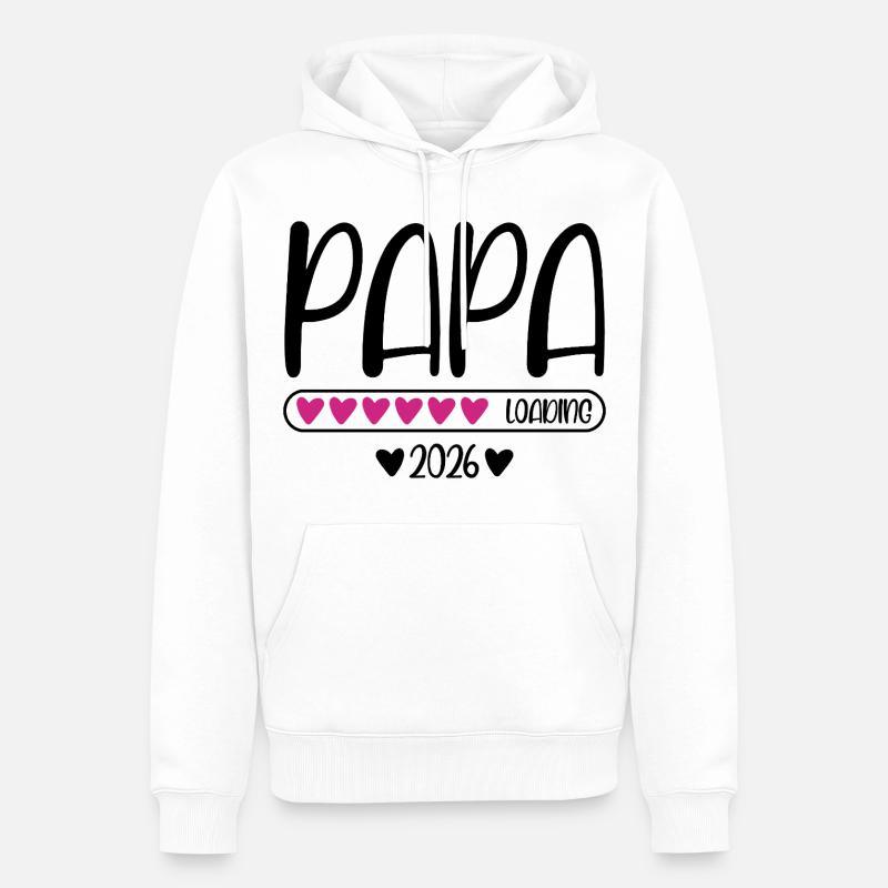Papa 2026 loading - Männer Premium Bio Hoodie - Weiß