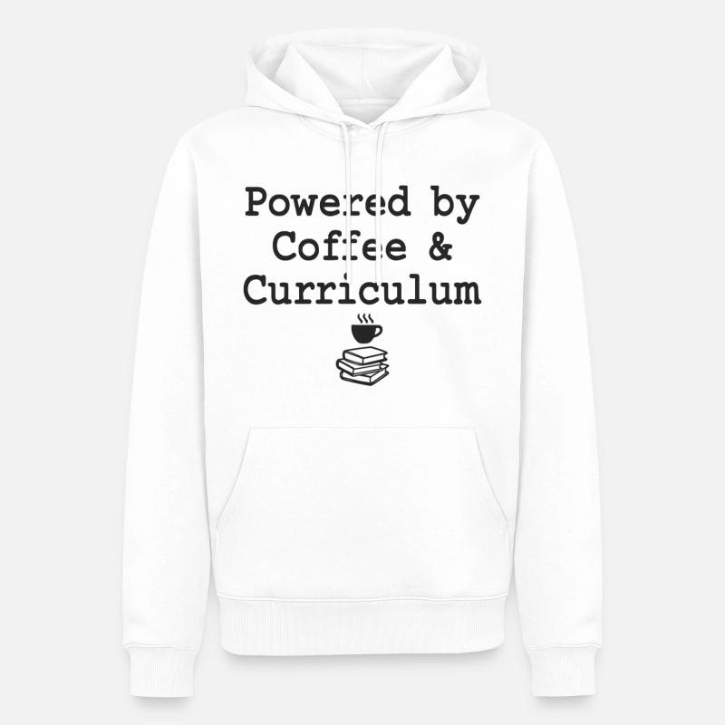 Powered by Coffee & Curriculum Coffee Statement - Männer Premium Bio Hoodie - Weiß