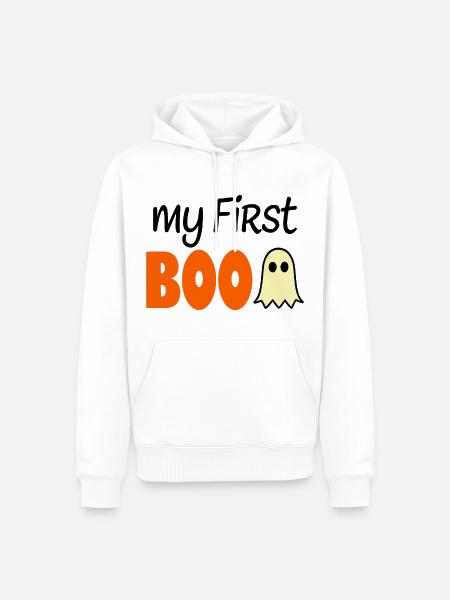 My First Boo - Halloween Baby Spruch - Männer Premium Bio Hoodie - Weiß