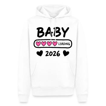Baby Loading 2026 Schwangerschaft Eltern - Männer Premium Bio Hoodie - Weiß - Vorne - Nico (187cm)