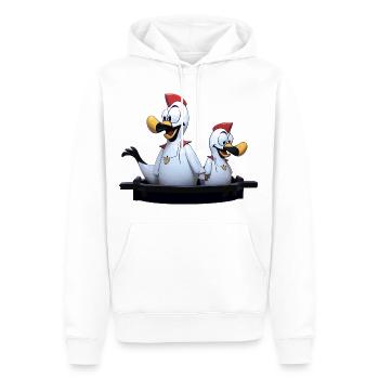 Möwenduo auf Bootssteg - Männer Premium Bio Hoodie - Weiß - Vorne - Nico (187cm)