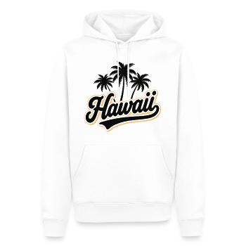 Hawaii Sommer Vibes mit Palmen und Meer - Männer Premium Bio Hoodie - Weiß - Vorne - Nico (187cm)