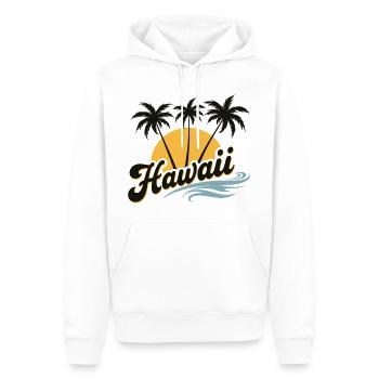 Hawaii Sommer Vibes mit Palmen und Meer - Männer Premium Bio Hoodie - Weiß - Vorne - Nico (187cm)