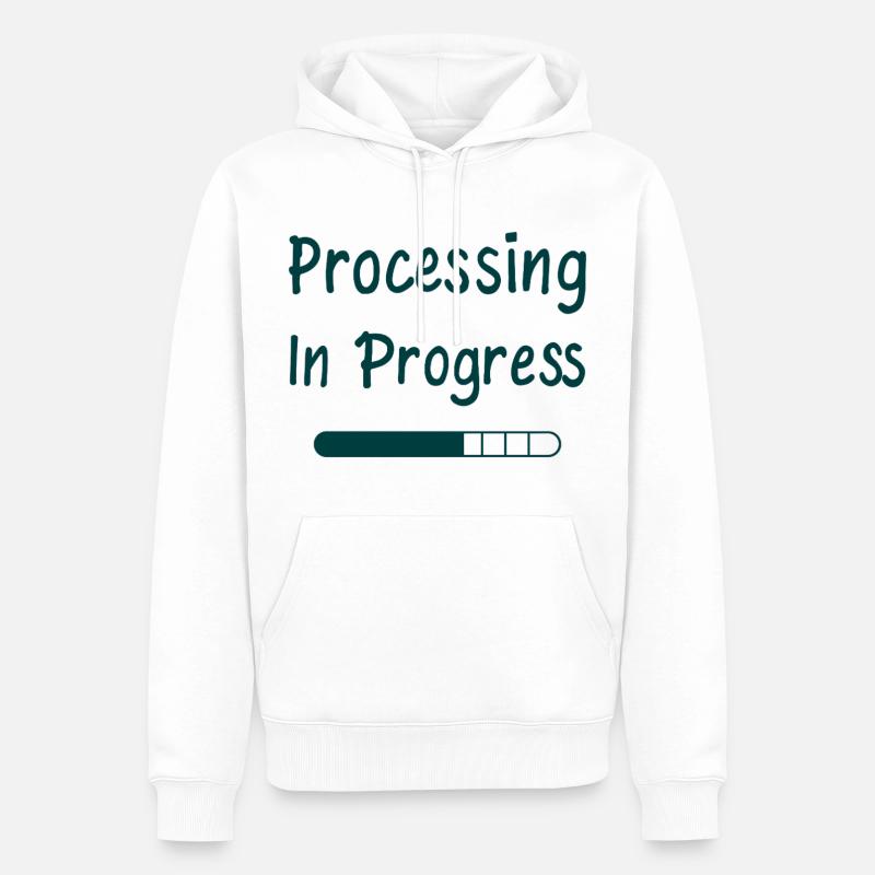 Processing In Progress Loading Bar Statement - Men’s Premium Organic Hoodie - white