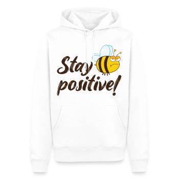 Stay Positive Grumpy Bee Humor Outfit - Männer Premium Bio Hoodie - Weiß - Vorne - Nico (187cm)