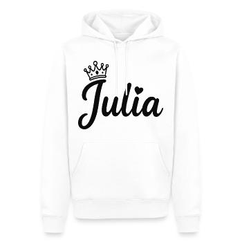 Julia Name Krone Herz Kalligraphie personalisiert - Männer Premium Bio Hoodie - Weiß - Vorne - Nico (187cm)
