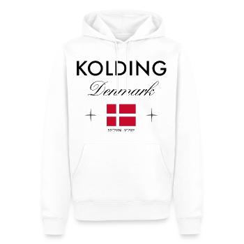 Kolding, Danemark, coordonnées, voyage, souvenir - Sweat à capuche Premium bio Homme - blanc - Devant - Nico (187cm)