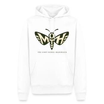 MOTH – La lumière semblait raisonnable - Sweat à capuche Premium bio Homme - blanc - Devant - Nico (187cm)