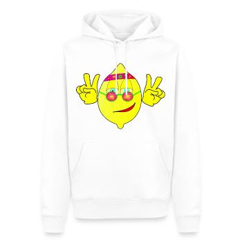 Flower Zitrone - Männer Premium Bio Hoodie - Weiß - Vorne - Nico (187cm)