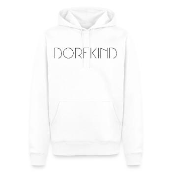 Dorfkind Spruch Schrift - Männer Premium Bio Hoodie - Weiß - Vorne - Nico (187cm)