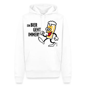 XEin Bier Geht Immer! (Bierchen Cartoon Smile 4C) - Männer Premium Bio Hoodie - Weiß - Vorne - Nico (187cm)