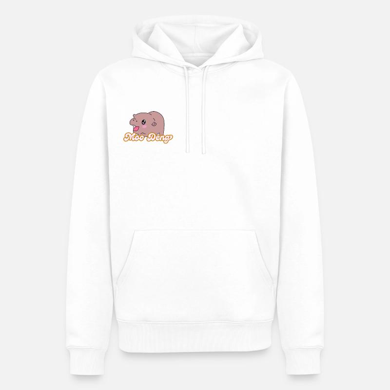 Moo Deng - Sweat à capuche Premium bio Homme - blanc