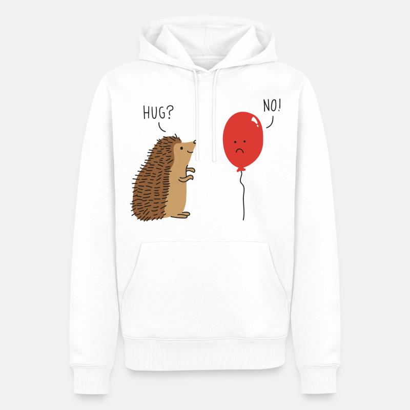 Hérisson mignon Hugs ballon idée cadeau - Sweat à capuche Premium bio Homme - blanc