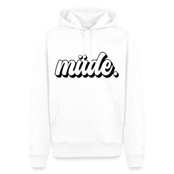 Müde - Männer Premium Bio Hoodie - Weiß - Vorne - Nico (187cm)
